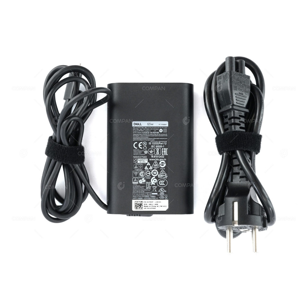 2YK0F DELL 65W 20V 3.25A USB-C SLIM DESIGN AC/DC ADAPTER FOR LAPTOPS 02YK0F, LA65NM170